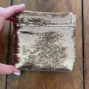 Gold Sequined Squeeze Top Coin Purse Anthropologie